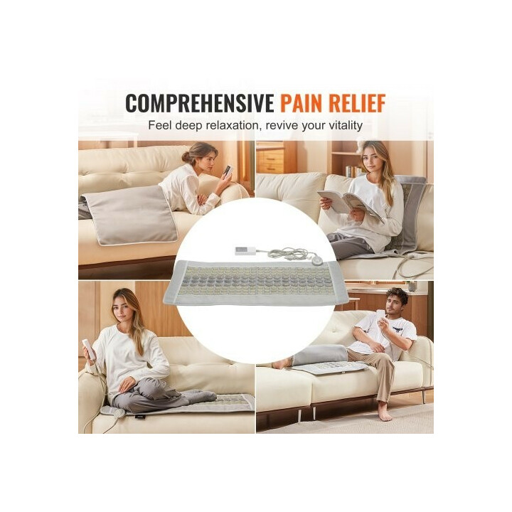 Kaukoinfrapuna lämpötyyny selälle, 132 jadekiveä ja 54 turmaliinikiveä, älyohjain, automaattinen virrankatkaisu, 1000 x 550 mm