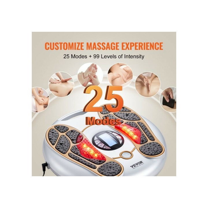 Jalkojen verenkiertoa parantava EMS TENS -jalkastimulaattori AST-300J, 25 ohjelmaa, 99 tasoa, kaukosäädin