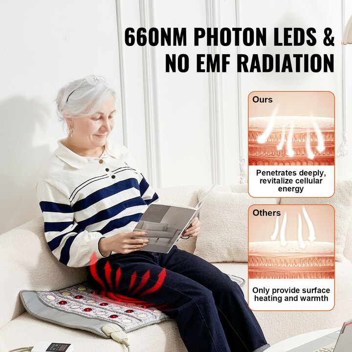 Ametisti lämpöalusta kaukoinfrapunalämmöllä, jade- ja turmaliinikivet, 660 nm punavalo, ajastin 0–720 min, koko 820 x 520 mm