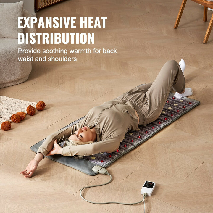 Ametisti lämpöalusta H12G3, jade- ja turmaliinikivet, kauko-infrapuna, 660 nm punavalo, ajastin 0–720 min, koko 1530 x 615 mm