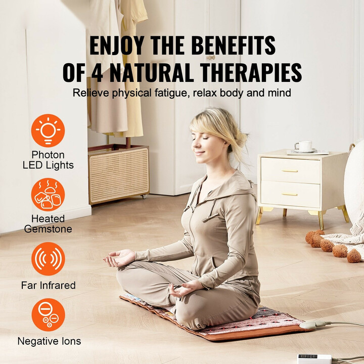 Jalokivilämpömatto H12G2, kaukoinfrapuna ja 660 nm punavalo, 1040 x 510 mm