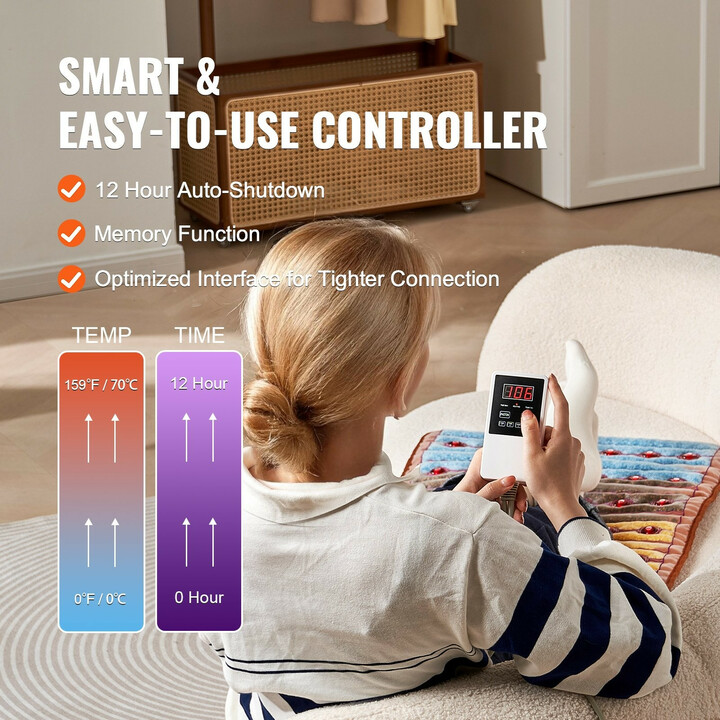 Jalokivilämpömatto H12G2, kaukoinfrapuna ja 660 nm punavalo, 1040 x 510 mm