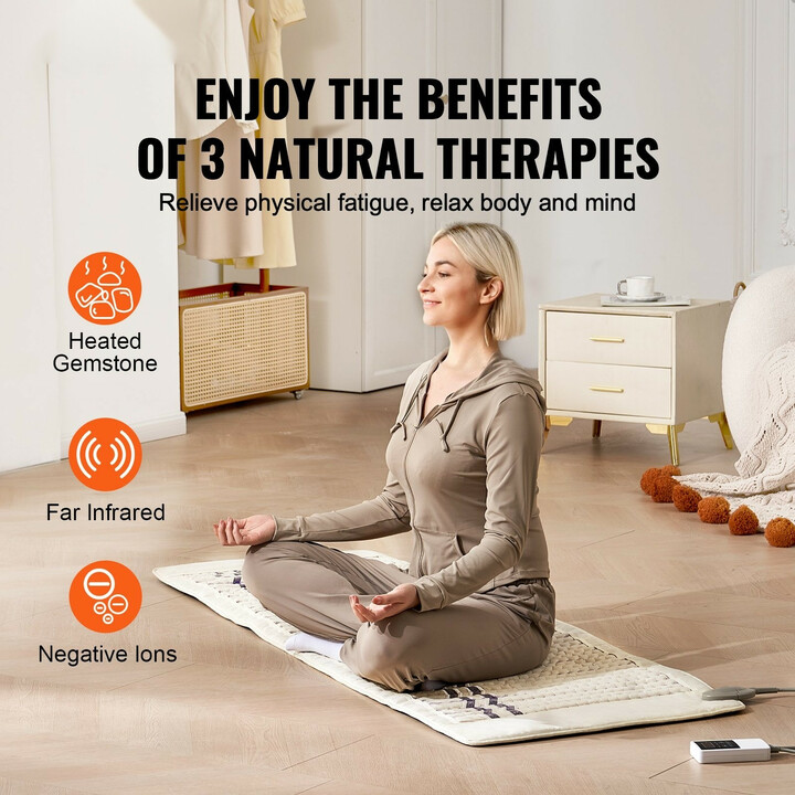 Ametisti kaukoinfrapuna lämpömatto koko keholle, negatiiviset ionit, säädettävä lämpötila ja ajastin, malli H11Z5