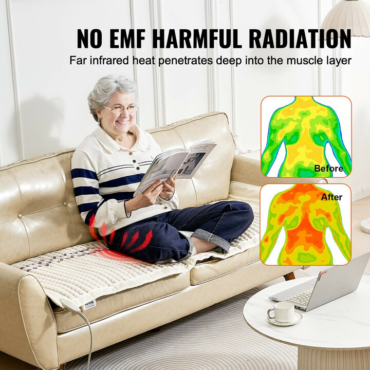 Ametisti kaukoinfrapuna lämpömatto koko keholle, negatiiviset ionit, säädettävä lämpötila ja ajastin, malli H11Z5