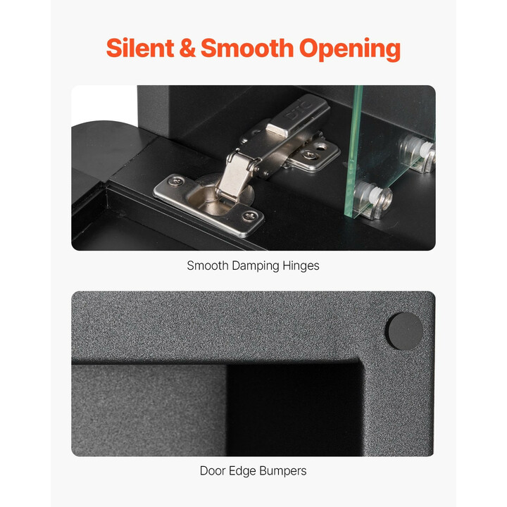 Lääkekaappi peiliovella kylpyhuoneeseen 4 säädettävää lasihyllyä 508 x 126 x 762 mm ML20×30-1