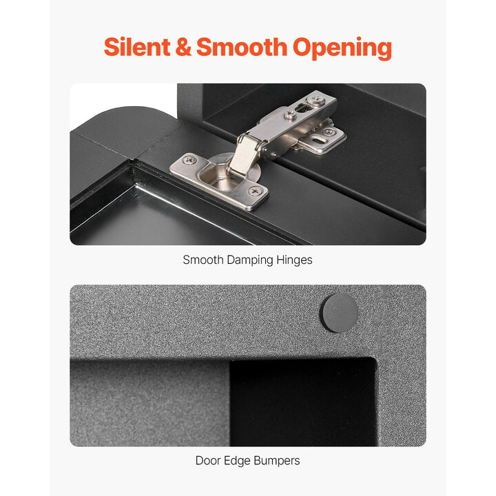 Lääkekaappi peilillä kylpyhuoneeseen, seinä- ja uppoasennus, 3 säädettävää hyllyä, alumiinirunko, 420 x 125 x 700 mm