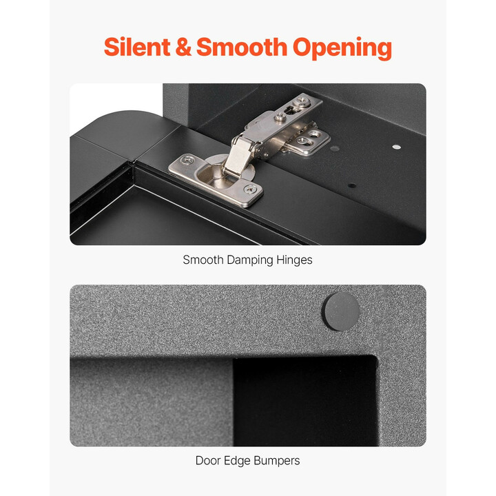 Kylpyhuoneen peilikaappi ML16×24-1, alumiinirunko, 2 säädettävää lasihyllyä, 406 x 128 x 610 mm