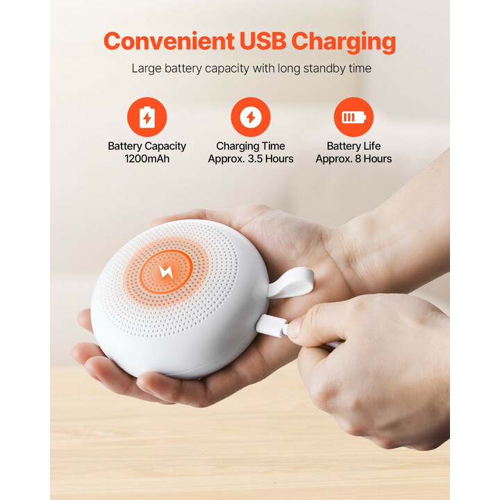 Valkoinen kohina -äänikone CS11, 30 rauhoittavaa ääntä, ajastin, rengasvalo, langaton, vauvoille ja aikuisille