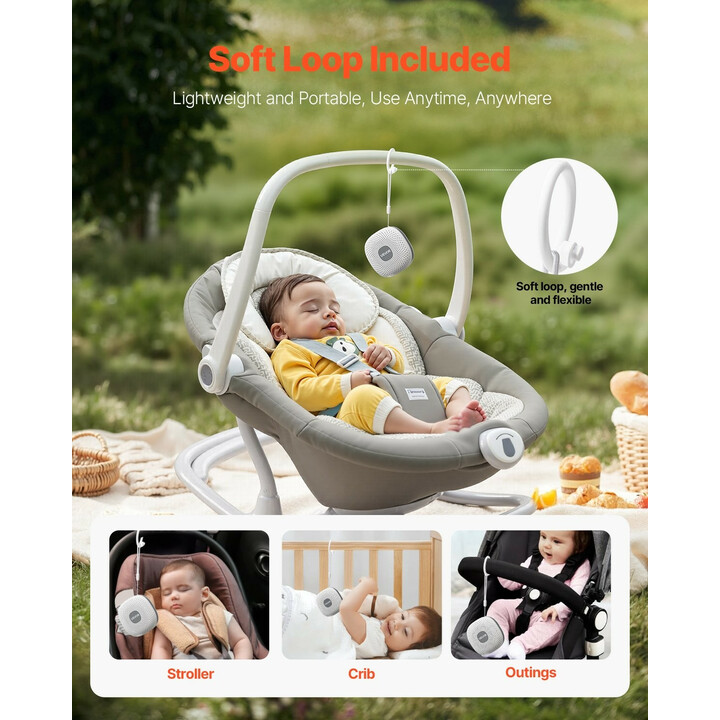 Unilaite valkoinen kohina 21 rauhoittavaa ääntä ajastin rengasvalo ladattava kannettava ripustettava HFD-W13