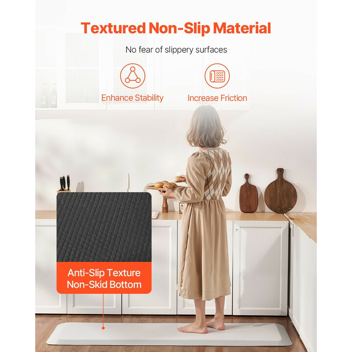 Kaatumismatto iäkkäille, liukuestepohja, viistetyt reunat, PVC ja korkeatiheyksinen PU-vaahto, harmaa, BS2470R1