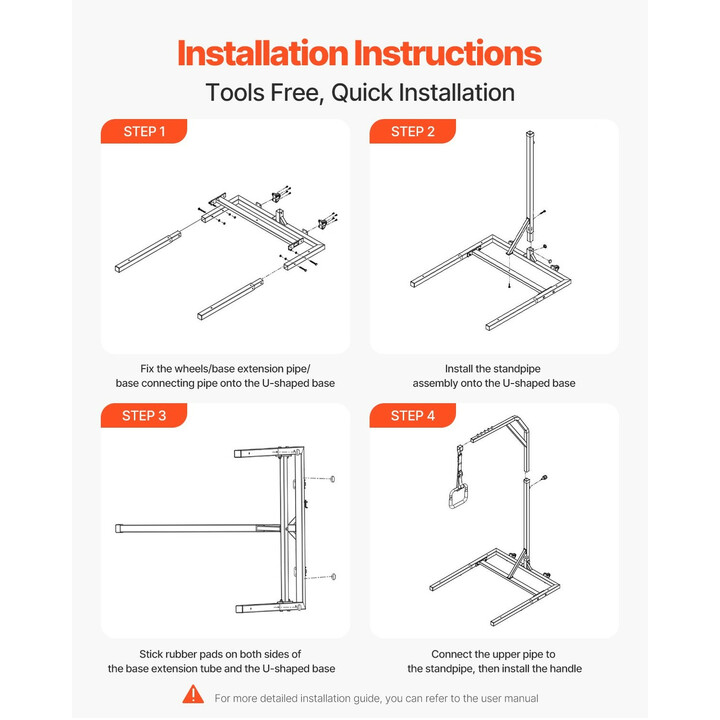Trapetsitanko sängyn liikkuvuuteen, vapaasti seisova, korkeussäädettävä, 2 pyörää, kantavuus 136 kg