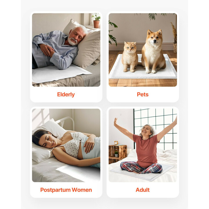 Kertakäyttöiset inkontinenssialusliinat 533,5 x 914,5 mm, 5-kerrosrakenne, vuode- ja tuolisuoja, 48 kpl