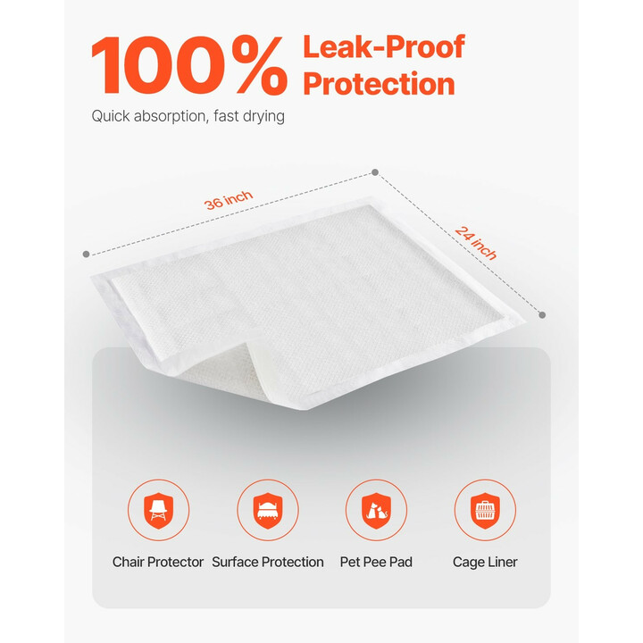 Kertakäyttöiset alusliinat 762 x 914,5 mm, 5-kerroksinen, erittäin imukykyinen vuodesuoja, 70 kpl