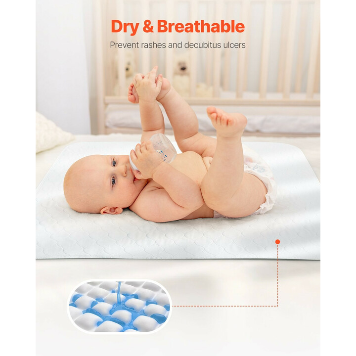 Pestävät suojalakanat, uudelleenkäytettävät vuodesuojat, erittäin imukykyinen ja nopeasti kuivuva, lateksiton, 10 kpl