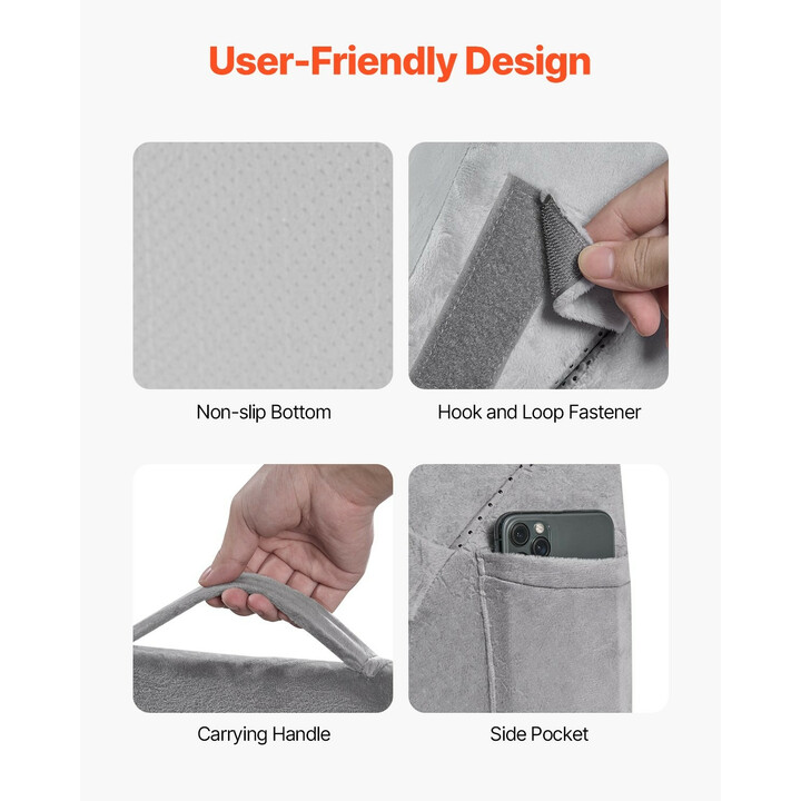 4-osainen ortopedinen kiilatyynysarja sänkyyn, tummanharmaa, KD017