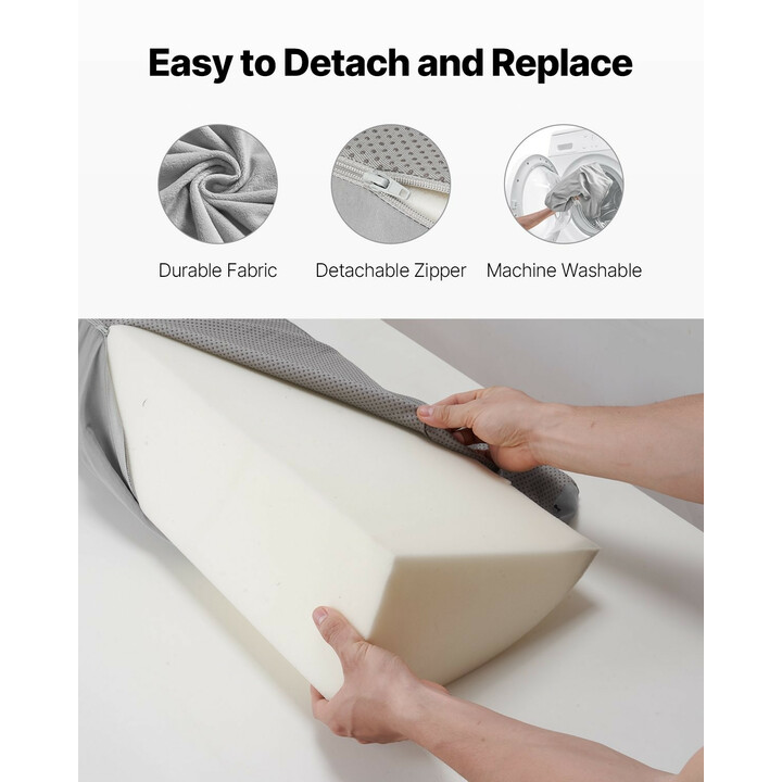 Sängynpäätytyyny vuodekiila 1930 x 200 x 152 mm sängyn raon täyttöön 25D vaahto harmaa JXZ-8