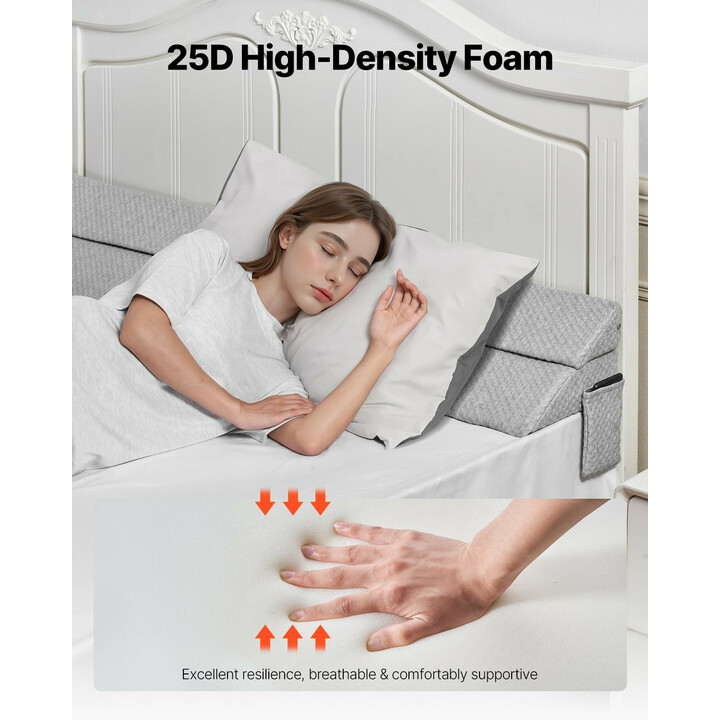 Sängynpäädyn ja patjan välin täytepäätytyyny 1524 x 245 x 152 mm, 25D vaahto, harmaa