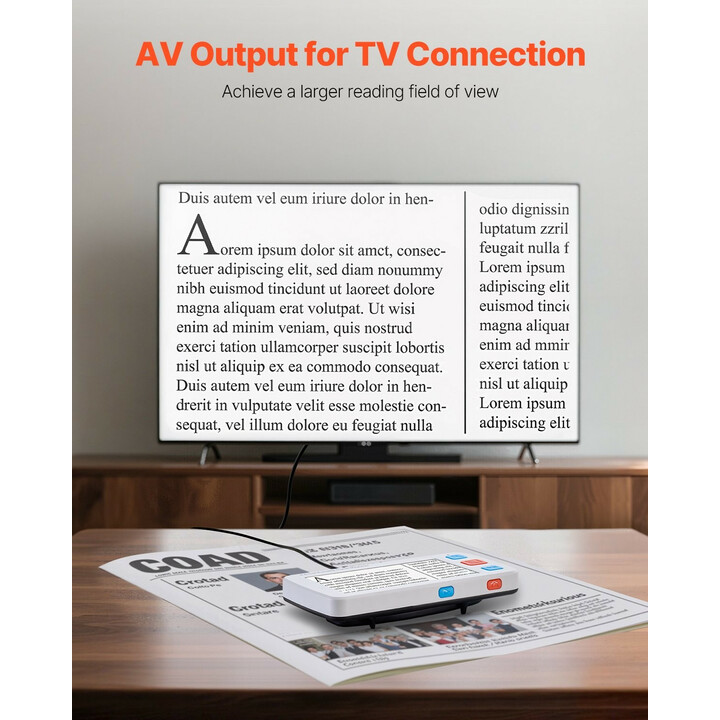 Kannettava digitaalinen suurennuslaite heikkonäköisille 5" LCD 4–32x zoom 17 värityyliä AV-ulostulo taittuva kahva YS011