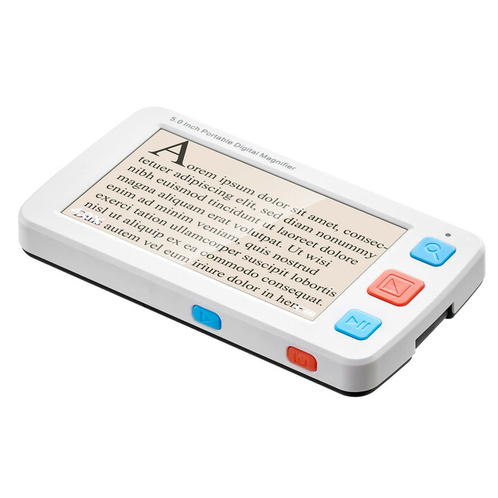 Kannettava digitaalinen suurennuslaite heikkonäköisille 5" LCD 4–32x zoom 17 värityyliä AV-ulostulo taittuva kahva YS011