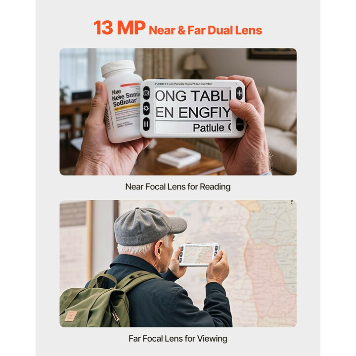 Digitaalinen suurennuslaite heikkonäköisille 5" LCD 2–48x 13 MP YS012