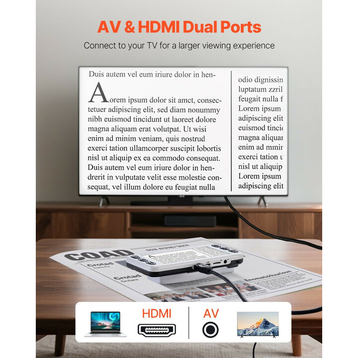 Digitaalinen suurennuslaite heikkonäköisille 5" LCD 2–48x 13 MP YS012