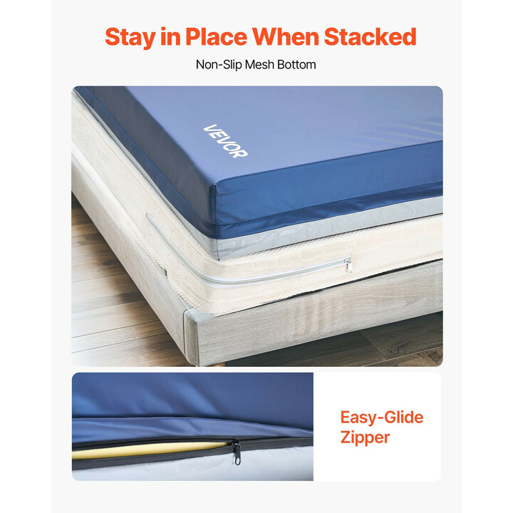 Sairaalasängyn patja kaksikerroksinen vaahtomuovi 227 kg 914 x 2030 x 153 mm vedenpitävä PU-päällinen pitkäaikaishoitoon