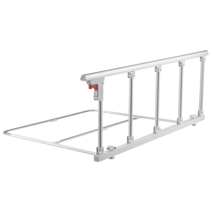 Taittuva sängynlaita ikäihmisille 122 cm, korkeussäädettävä metallinen tukikaide, valkoinen HFK-5124-1