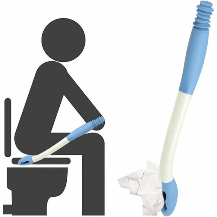 Pitkävartinen pyyhintäapuväline WC-käynteihin