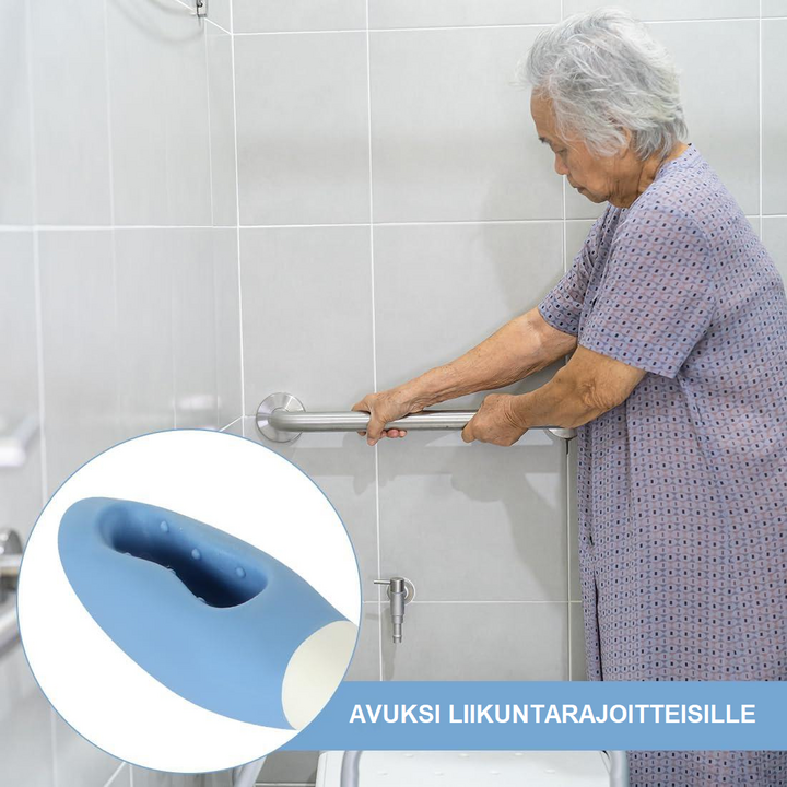 Pitkävartinen pyyhintäapuväline WC-käynteihin